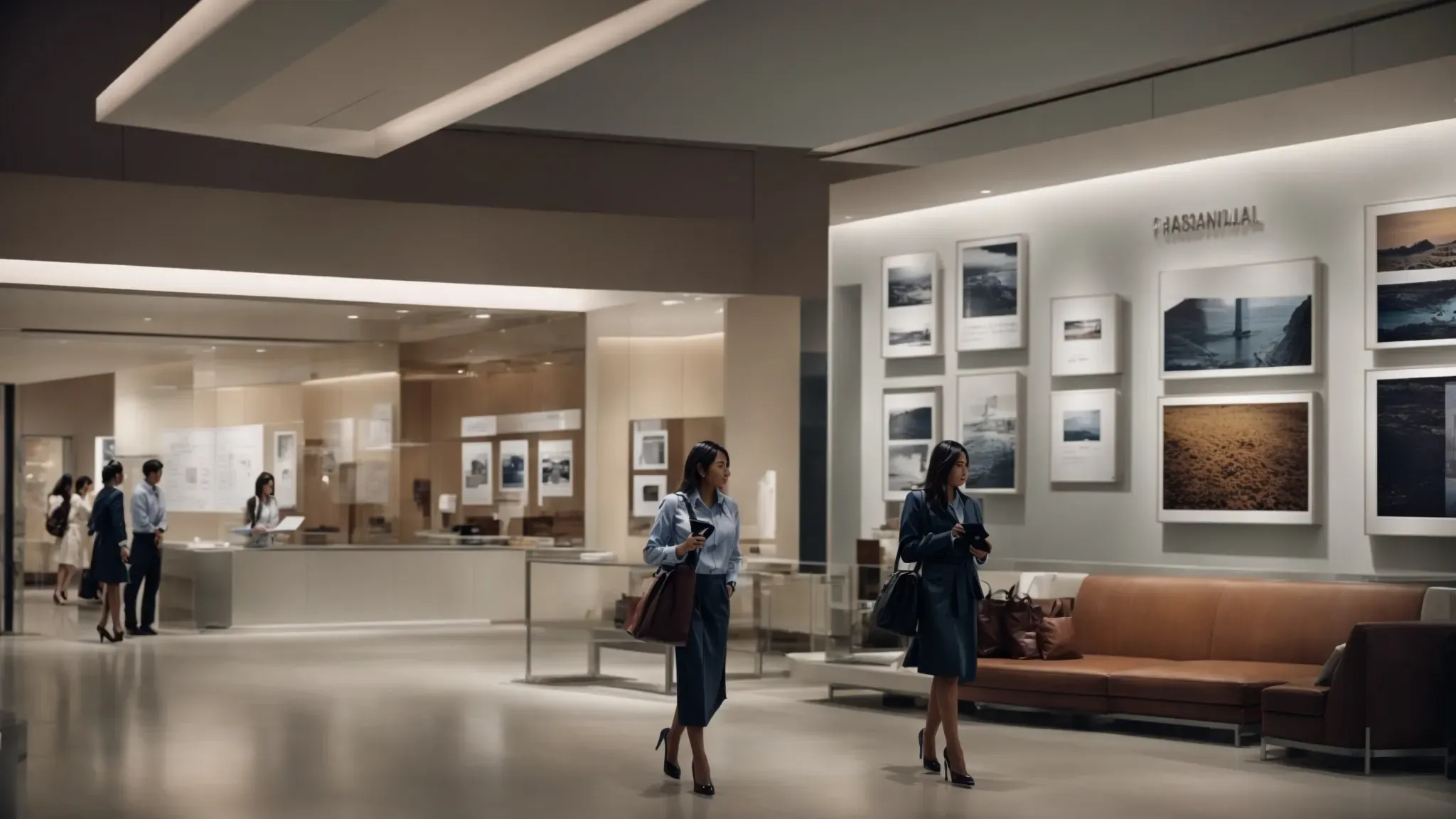 a corporate gallery showcasing an array of successful advertising campaigns.