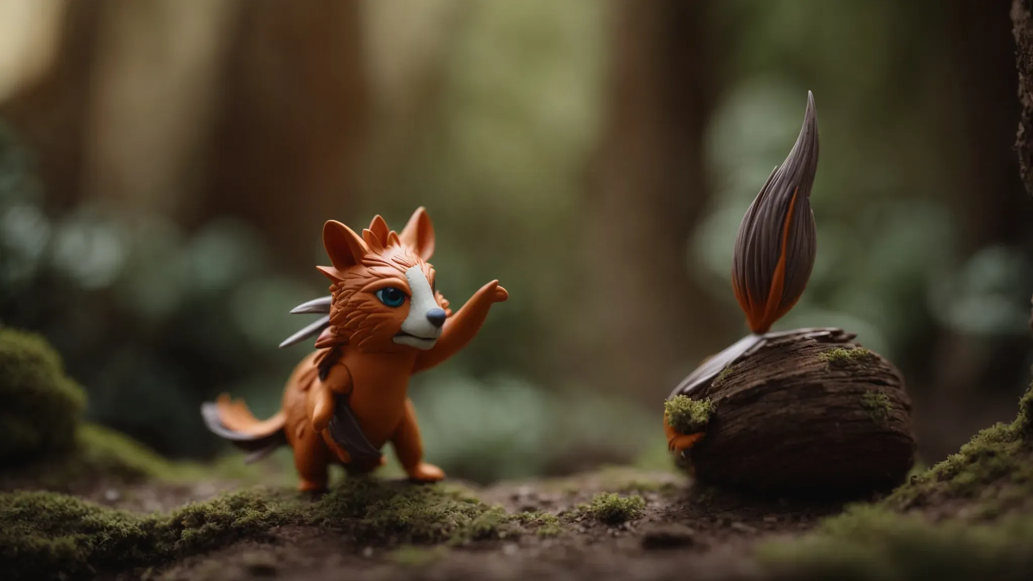 a whimsical clay creature positioned mid-action in a miniature set, imbuing life into the inanimate through the magic of stop motion.