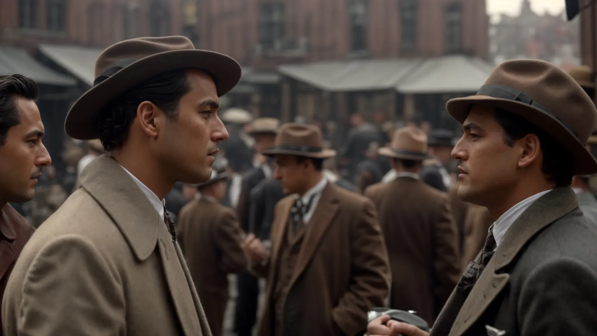 a director fervently discusses a scene with an actor on a bustling 1930s film set, embodying the era's creative rebellion and ensuing censorship battles.