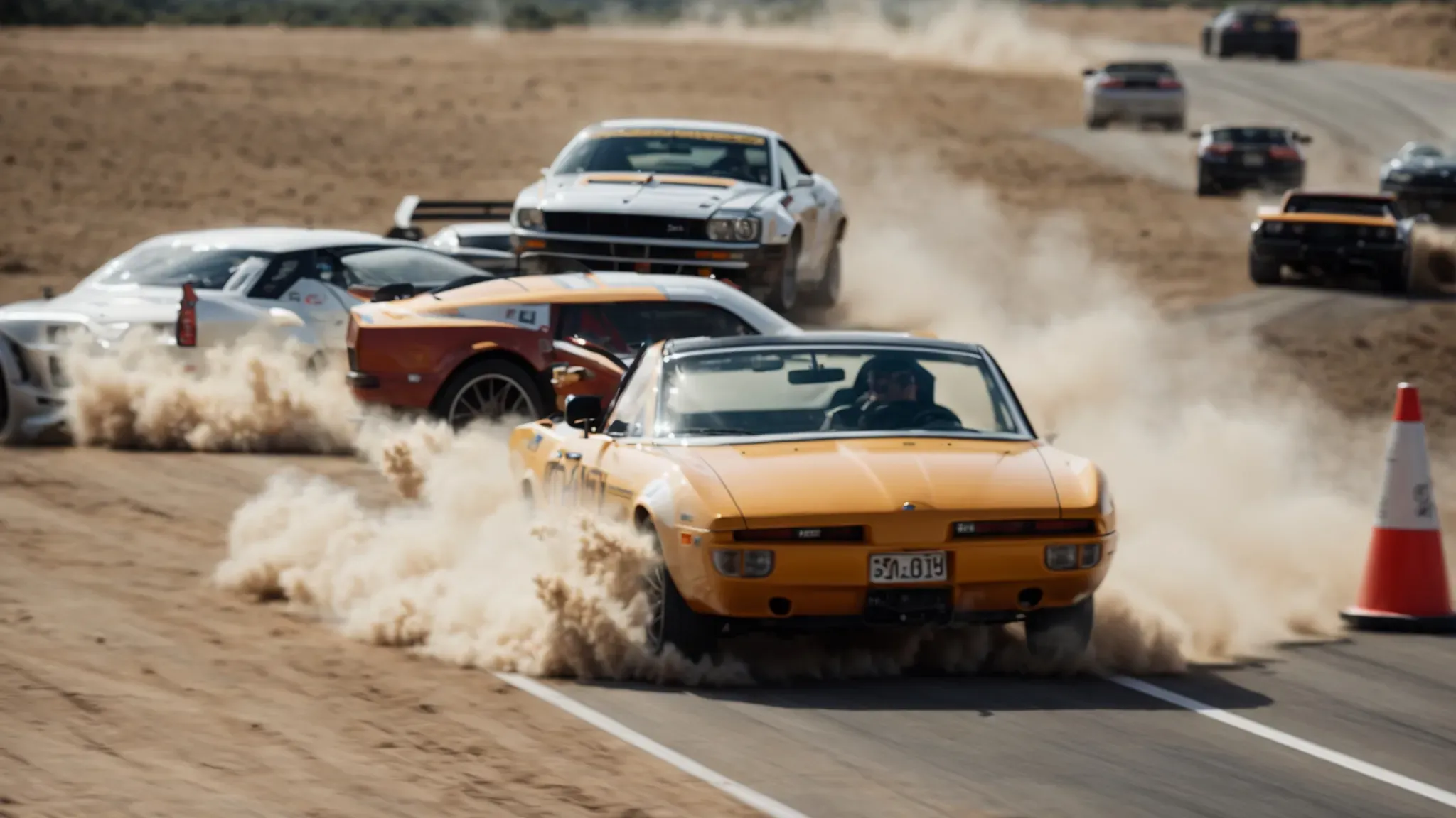 a stunt driver expertly navigates a high-speed car chase sequence.