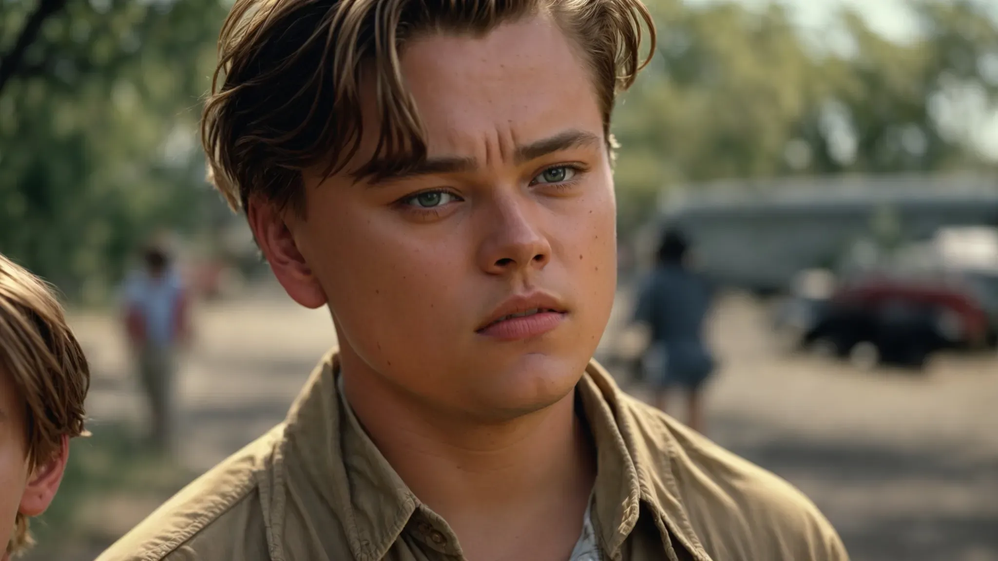 a teenage leonardo dicaprio in a poignant scene from 
