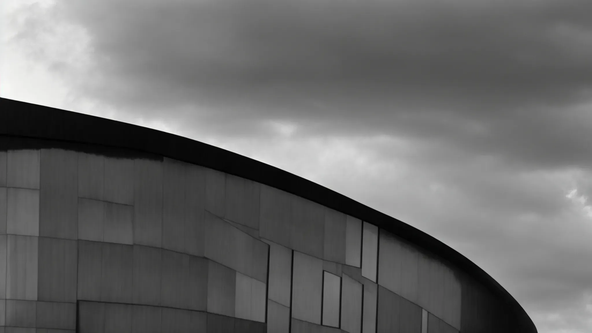a silhouette of a stark, angular building against a swirling, tumultuous sky, embodying the dramatic essence of german expressionist architecture.