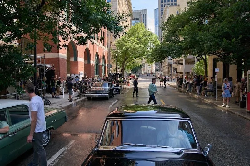 November 1963 — period set dressing in Winnipeg for the JFK assassination film