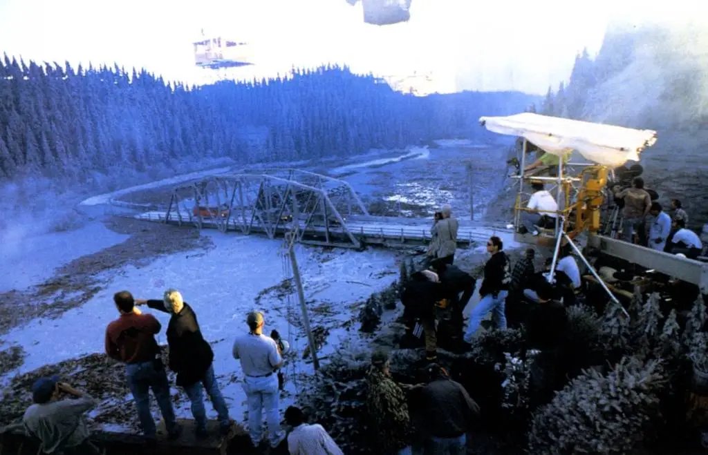 Behind the scenes on Dantes Peak filming in Idaho