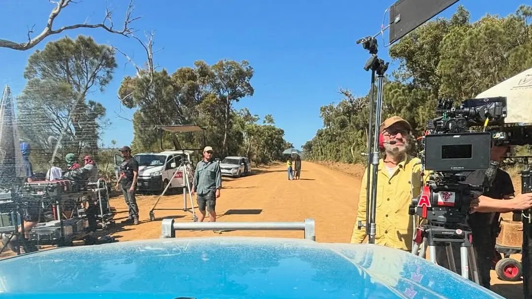 Behind the scenes on Film Production Red Dirt Road filming in Tasmania