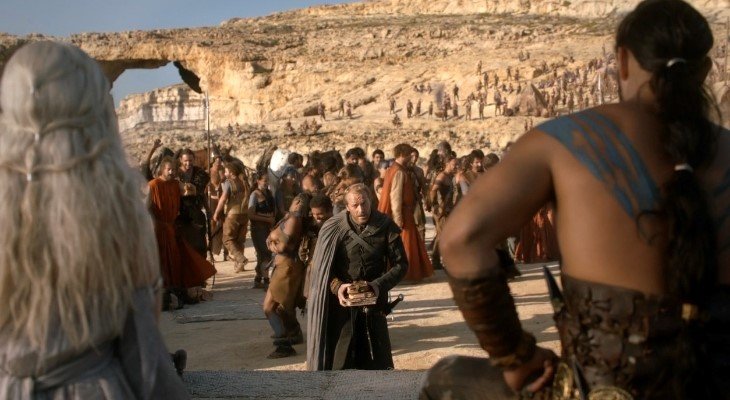 Behind the scenes on Game of Thrones Malta Daenerys Jorah filming in Malta
