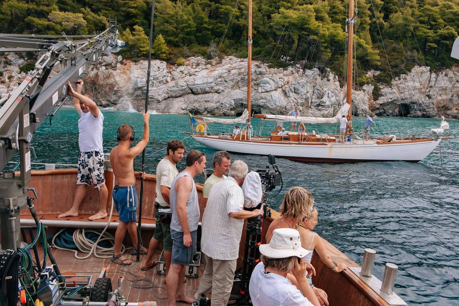 Behind the scenes on Mamma Mia Skopelos filming in Greece