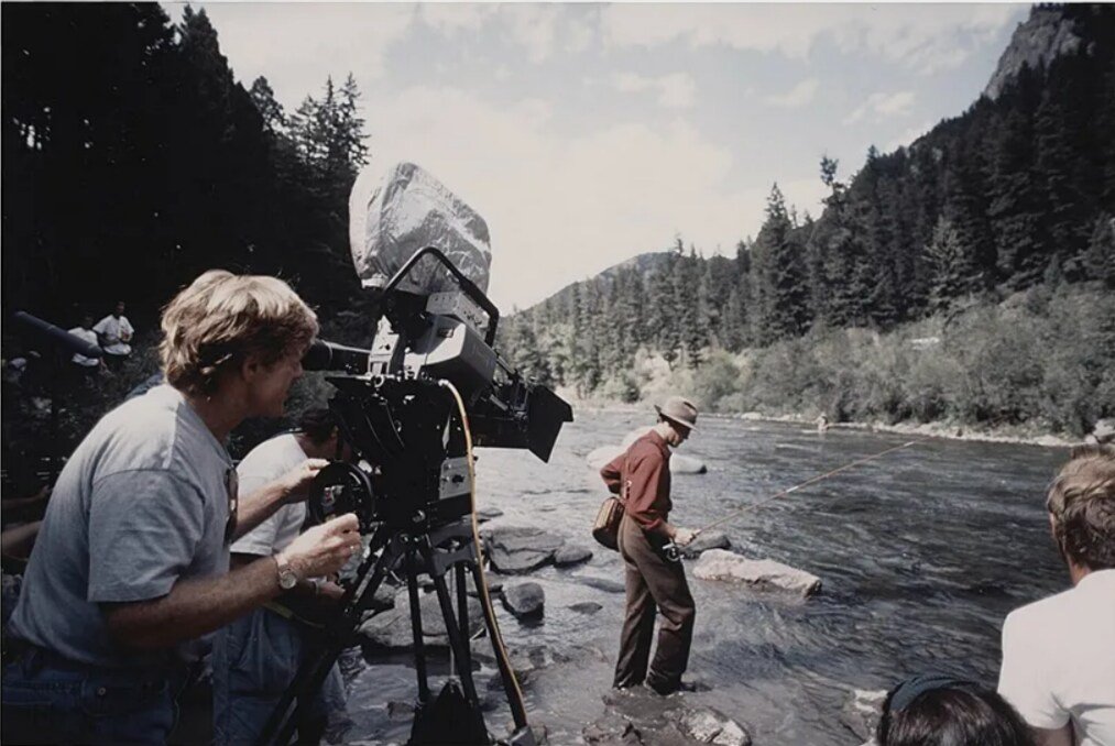 Behind the scenes on A River Runs Through It filming in Montana