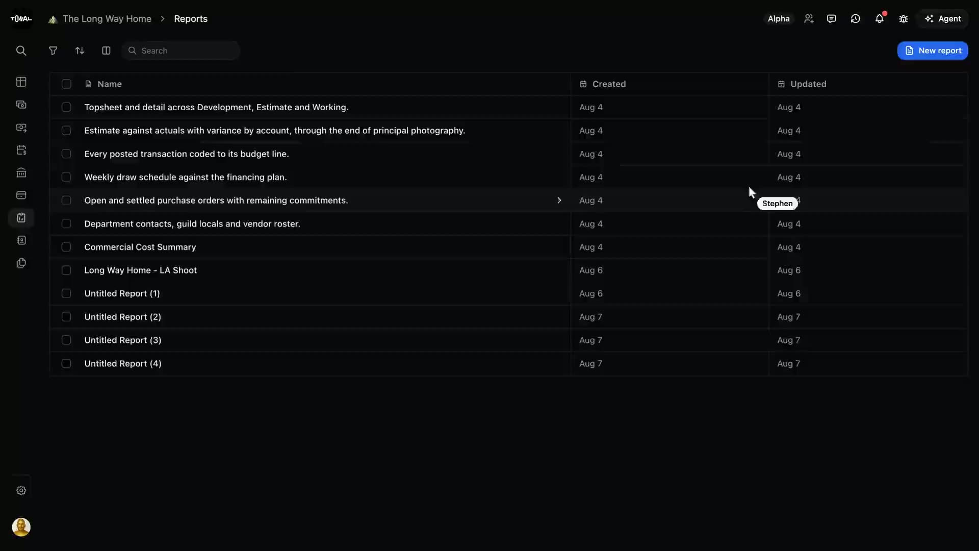 Production cost reporting in Saturation 3.0