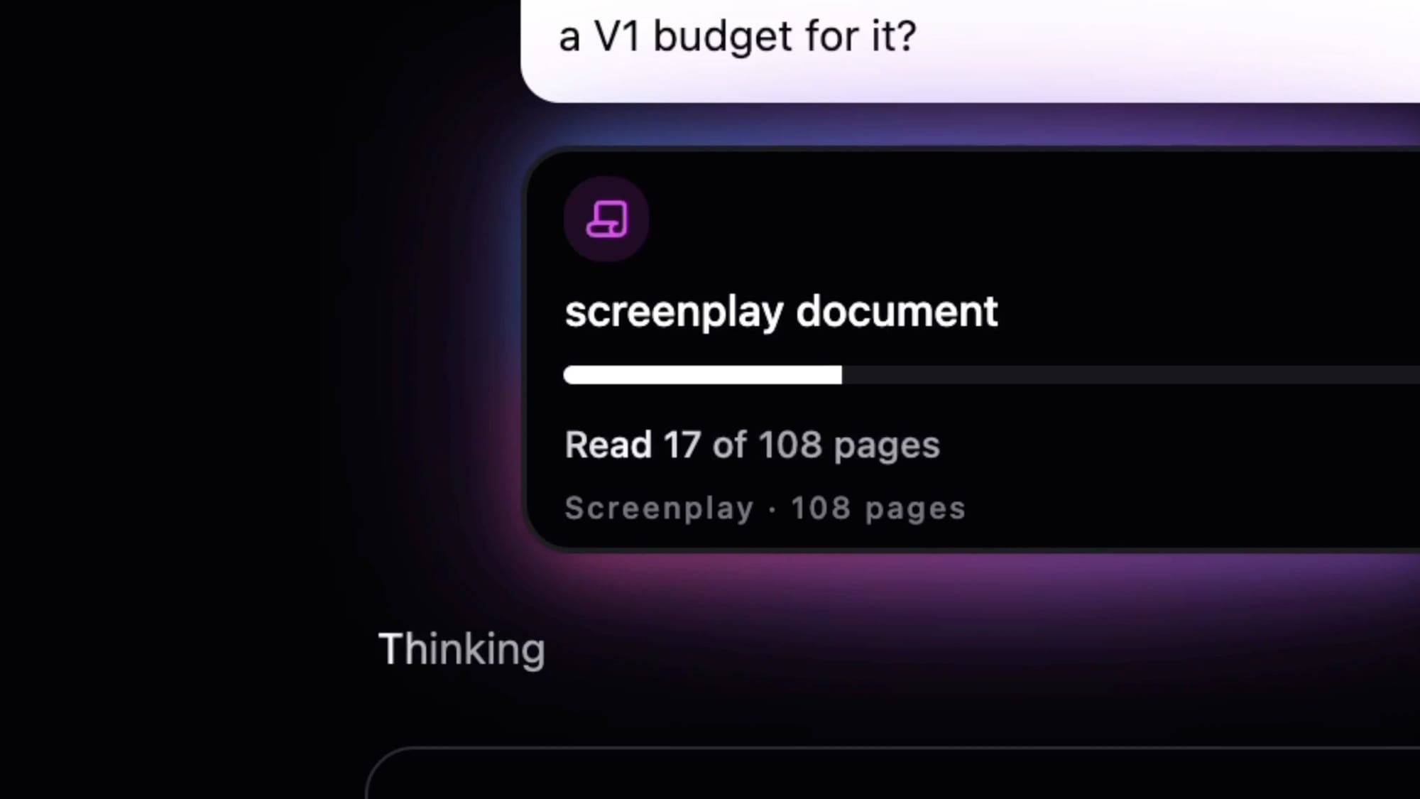 Agent reading a screenplay before drafting a budget in Saturation